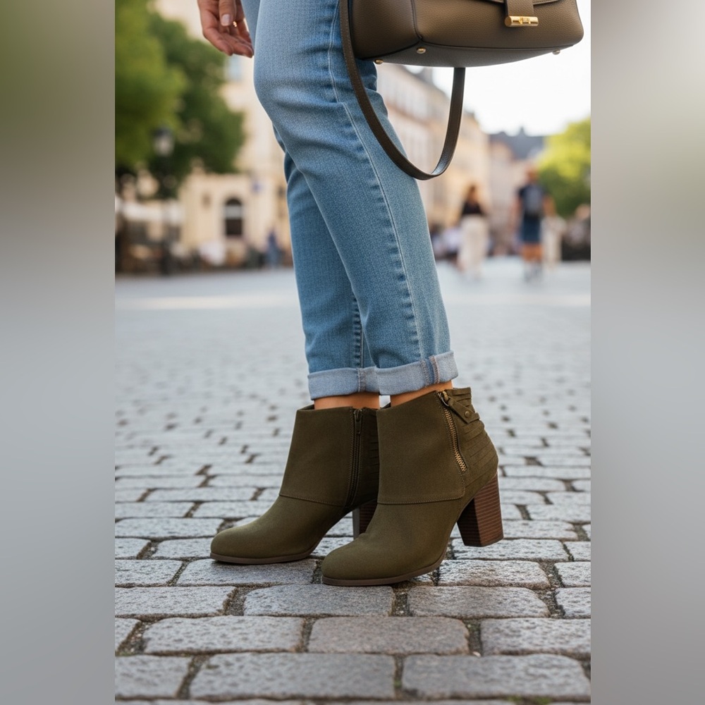 Madden Girl Olive Suede Ankle Booties